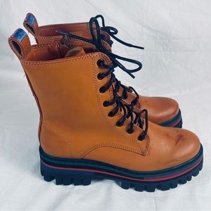 Farm Rio Leather Lace Ankle Boots‎